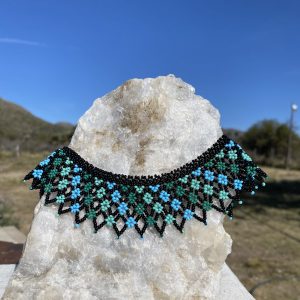 Collar Celeste y Verde Agua - Arte Amazónico